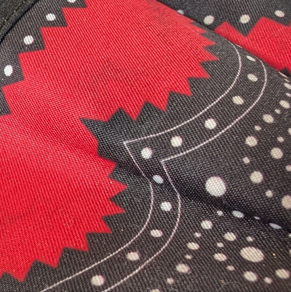 Hot Chocolate Designs Havana Carmine Mary Jane Flats, Size 11 Red Black Graphic - Picture 11 of 12